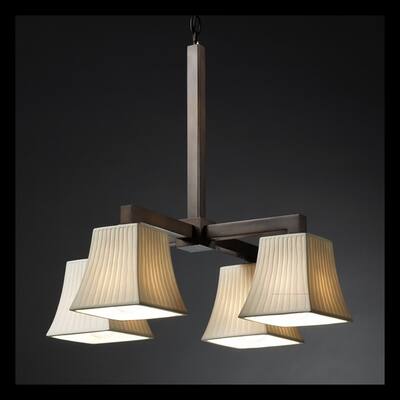Justice Design Limoges Modular 4-light Dark Bronze Chandelier, Waterfall Square Flared Shade