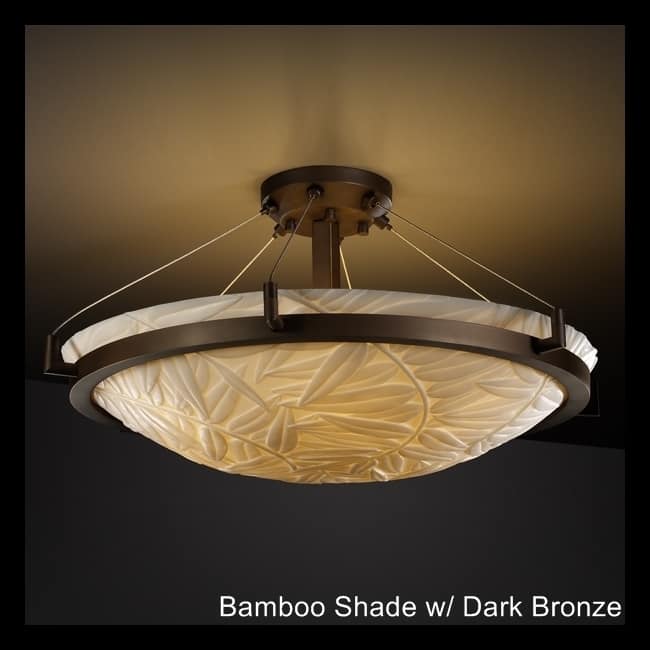 Justice Design Porcelina Ring 6-light Dark Bronze Round Bowl Semi-flush