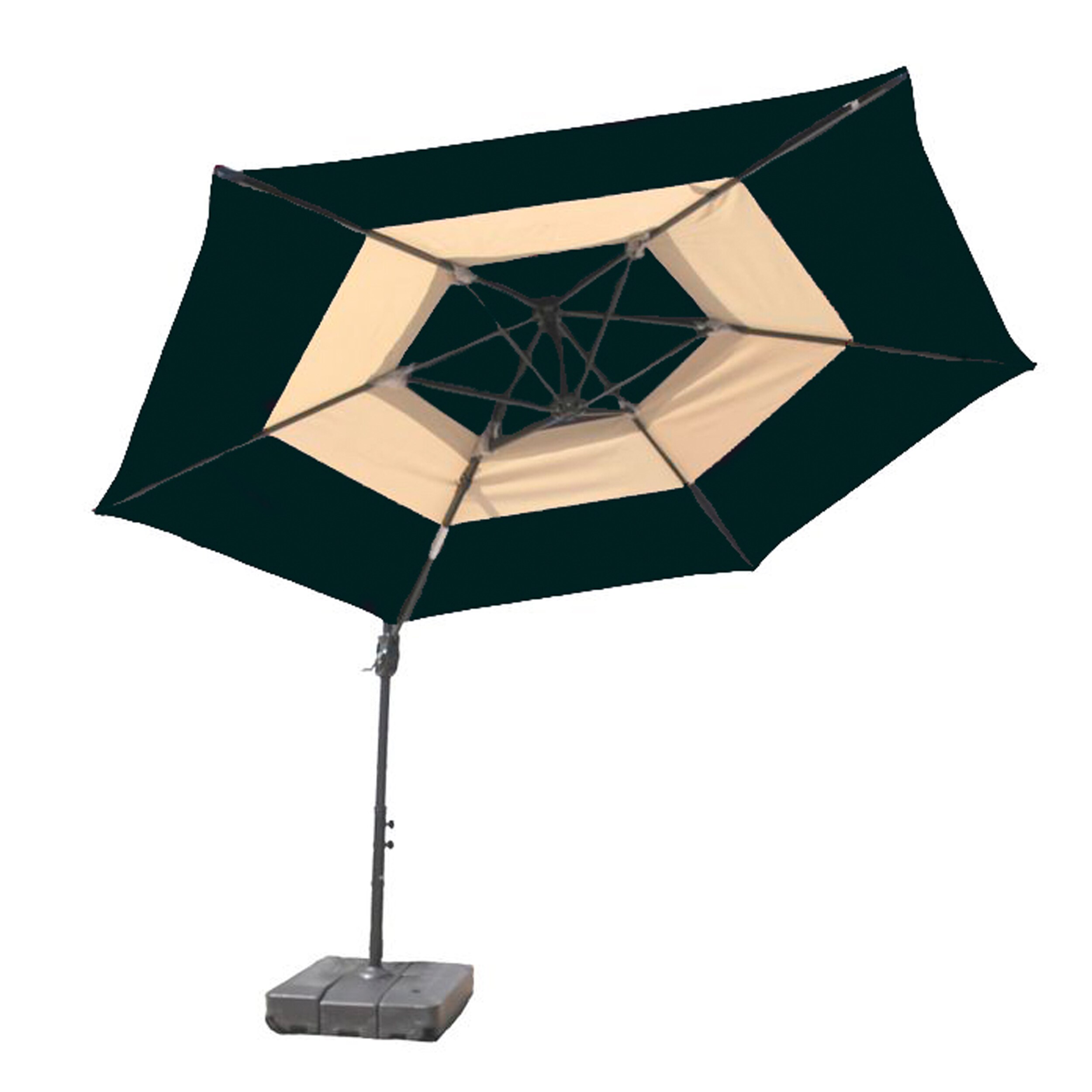 Shop 10 Foot Green And Tan Umbrella And Base Overstock 9076435