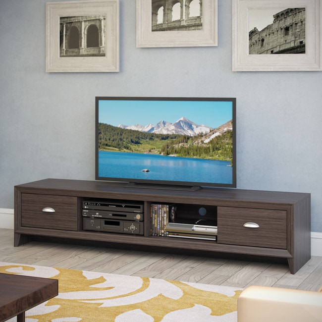 CorLiving Lakewood Modern Wenge Finish Extra Wide TV Bench  