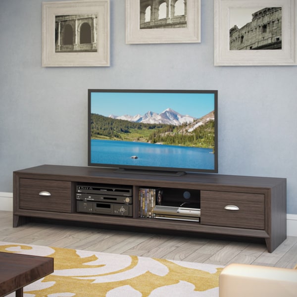 CorLiving Lakewood Modern Wenge Finish Extra Wide TV Bench