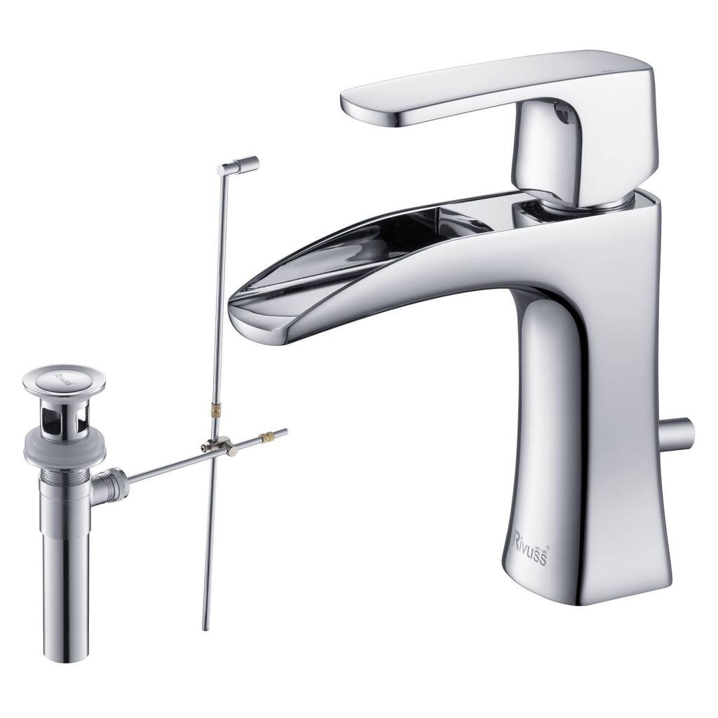 Rivuss Carrion Lead-Free Solid Brass Single-Lever Bathroom Faucet Chrome Finish with Pull-Out Drain