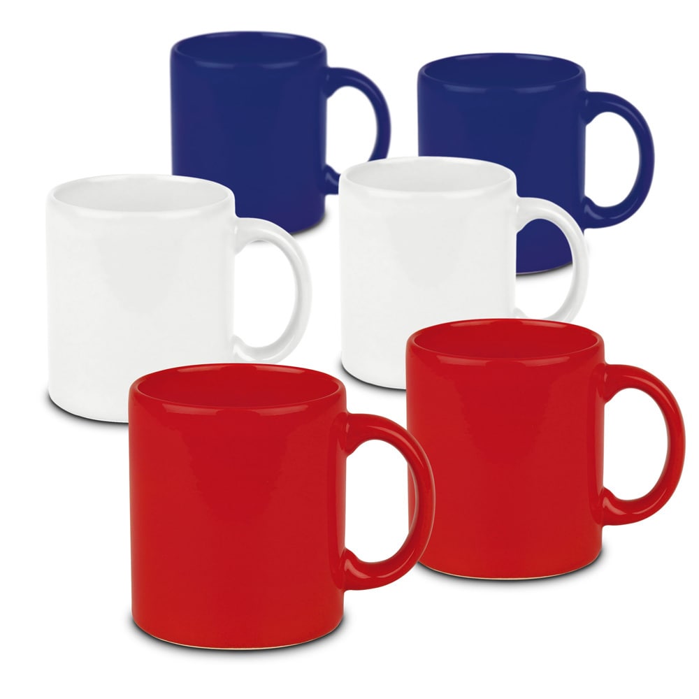 Waechtersbach Fun Factory Red White And Blue Mugs (set Of 6)