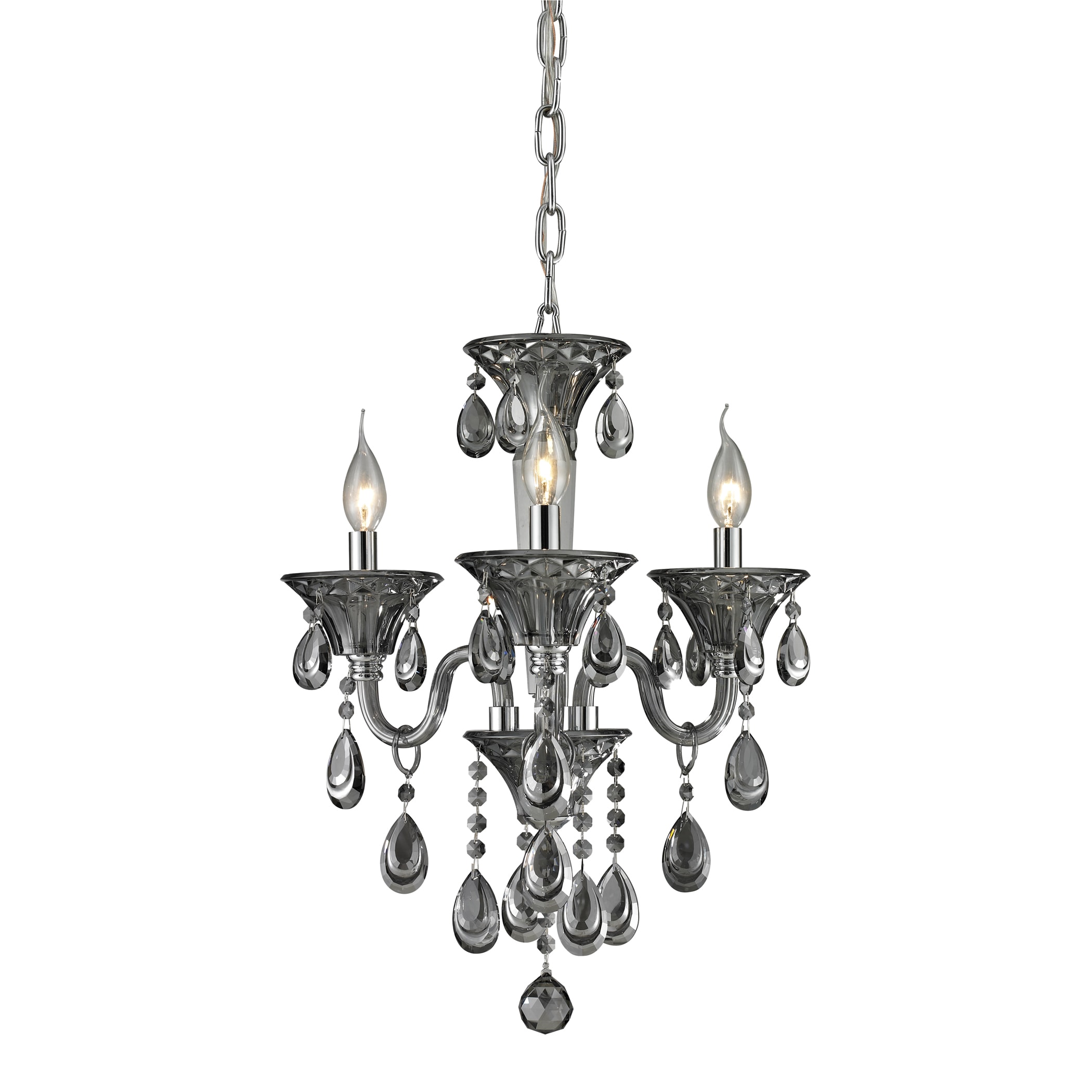 Formont 3 light Smoke Plated/ Chrome Crystal Chandelier