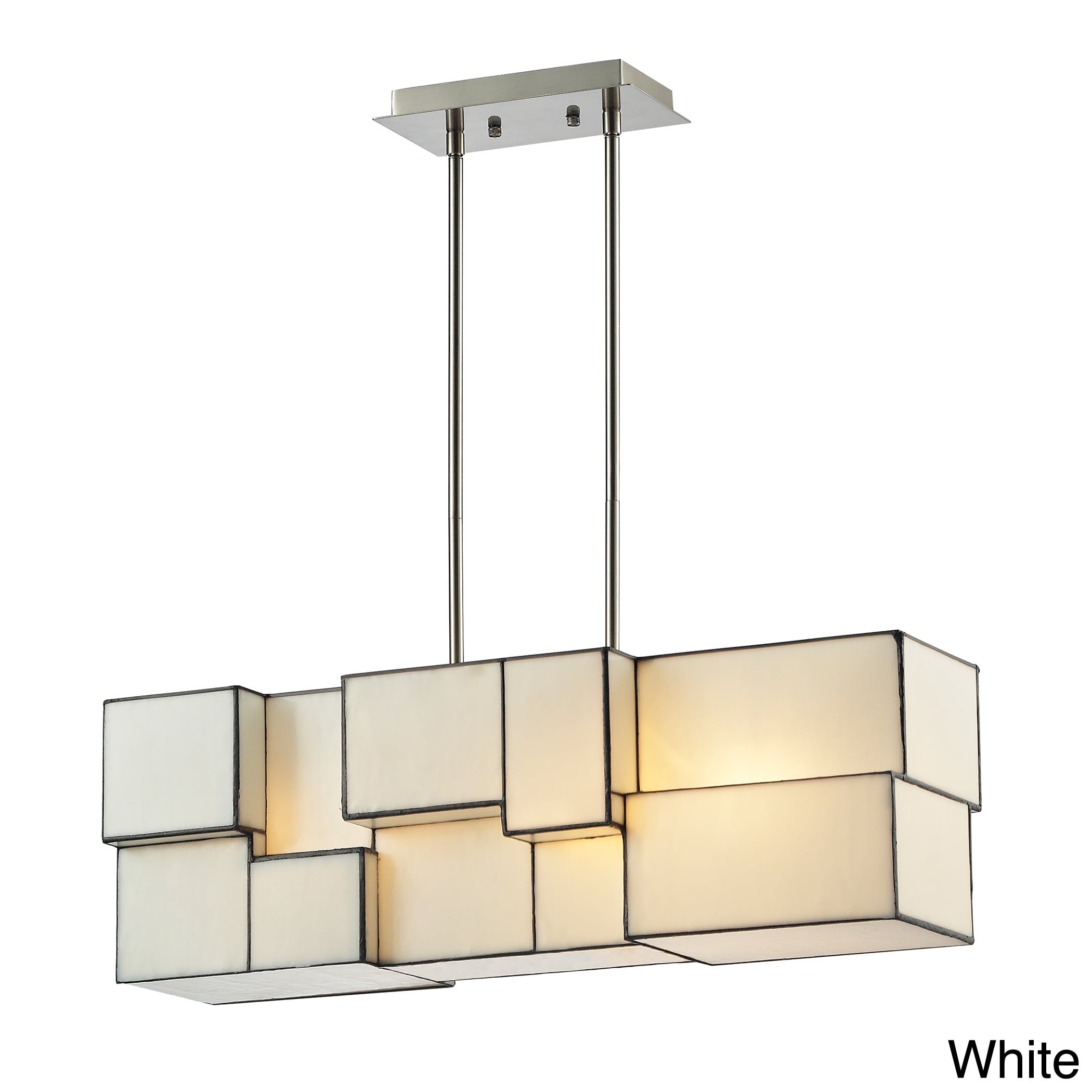 4 light Cube Art Glass Geometric Chandelier