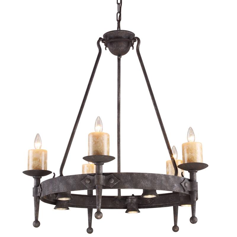 Elk Home Cambridge Moonlit Rust Metal 5 Light Chandelier