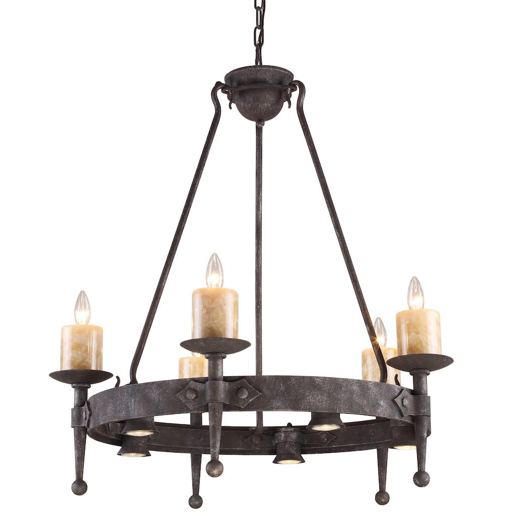 Elk Home Cambridge Moonlit Rust Metal 5 Light Chandelier