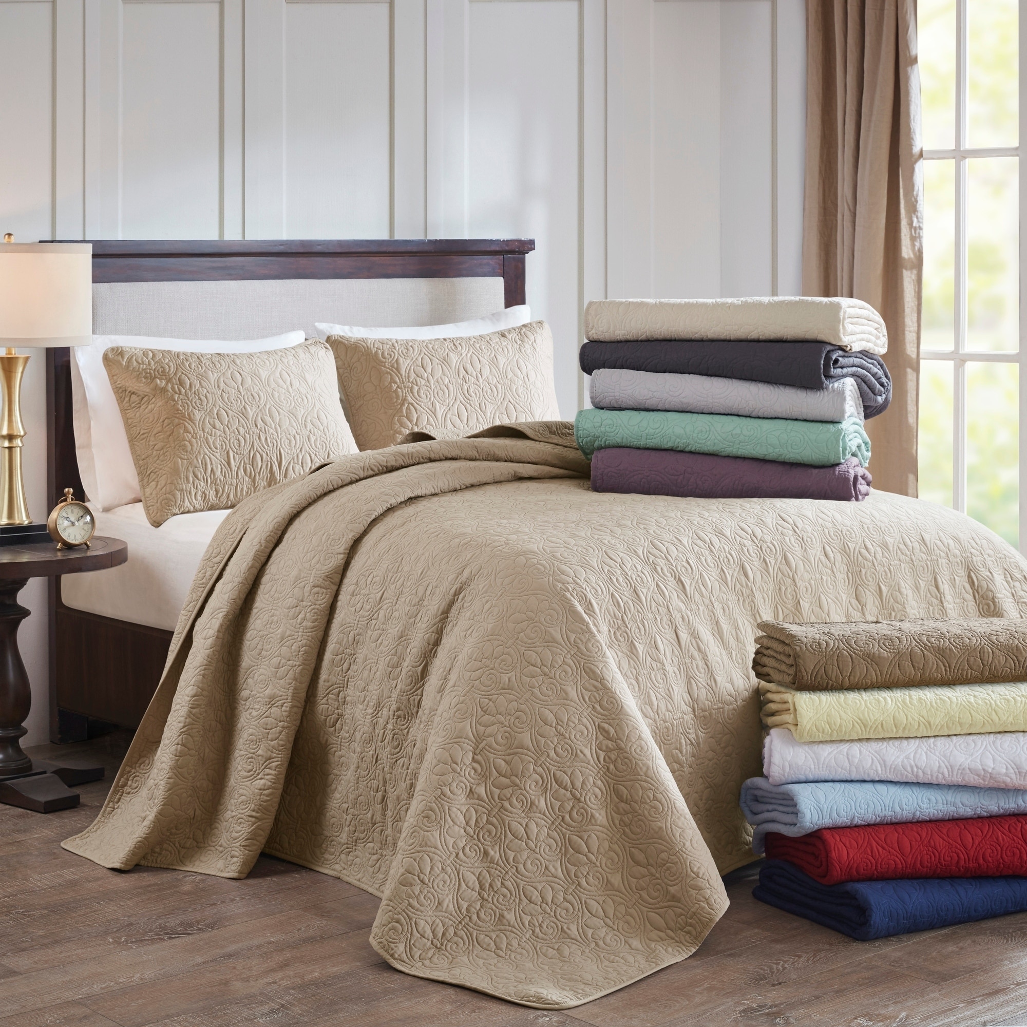 Madison Park Mansfield 3 piece Oversized Bedspread Set