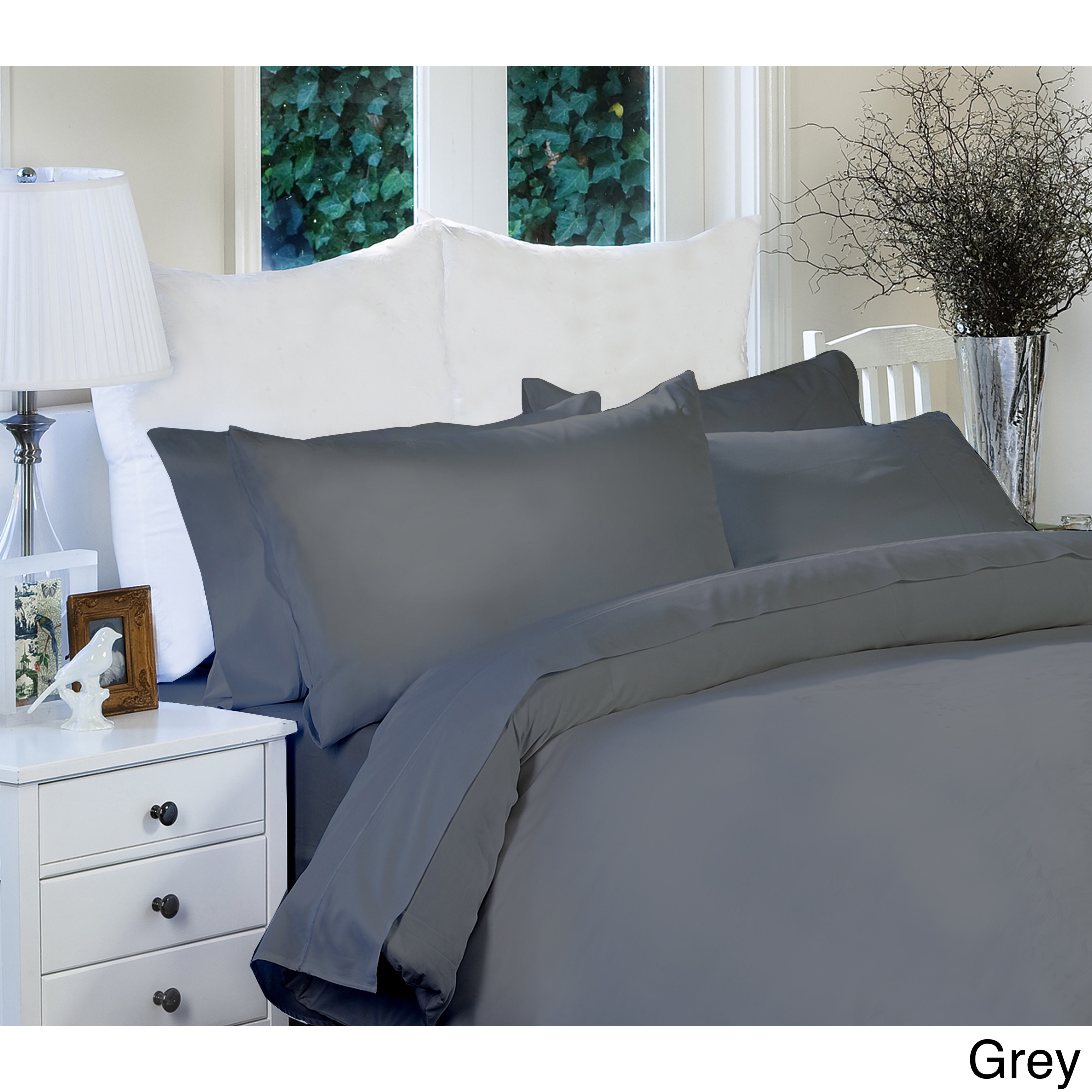 Cathay Home Inc. Ultra Soft 6 piece Sheet Set Grey Size Full