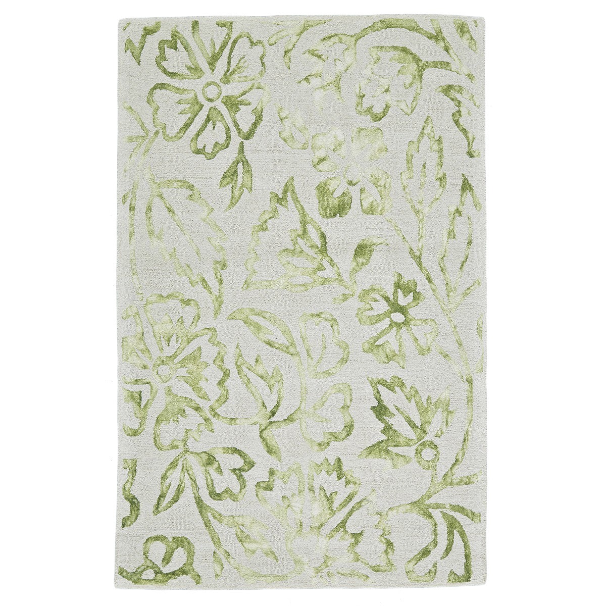 Lazza Hand hooked Green Wool Area Rug (5x8)