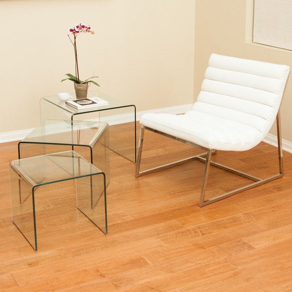 Shop Ramona Glass Accent Tables (Set of 3) by Christopher Knight Home