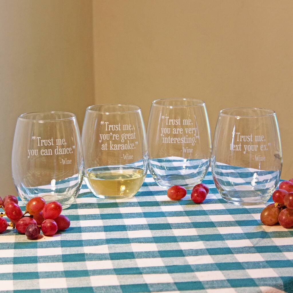 Trust Me Stemless Wine Glass (Set of 4)