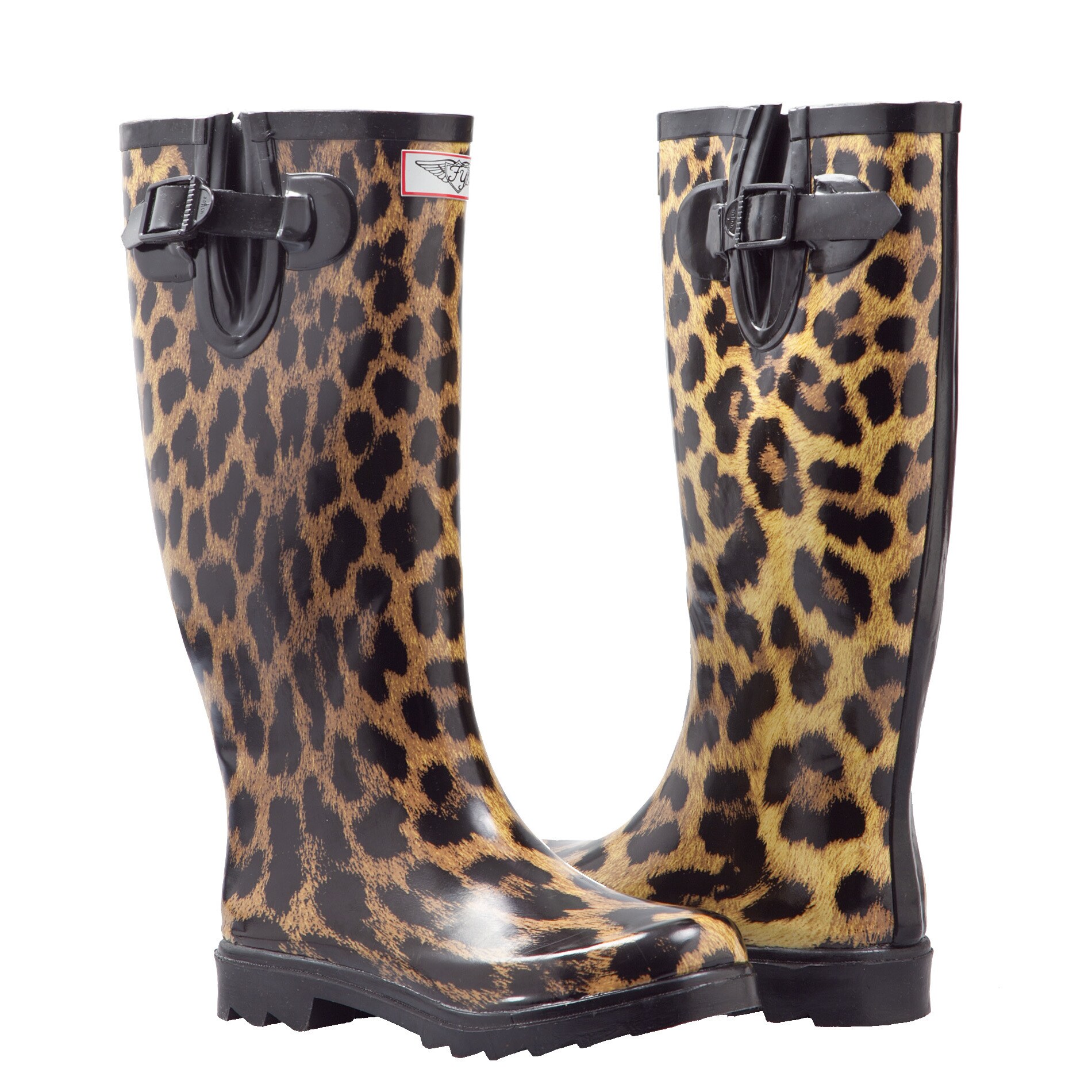 leopard print rain boots