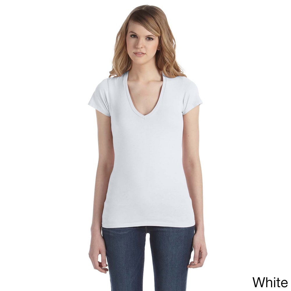 Alternative Womens Cotton Jersey V neck T shirt