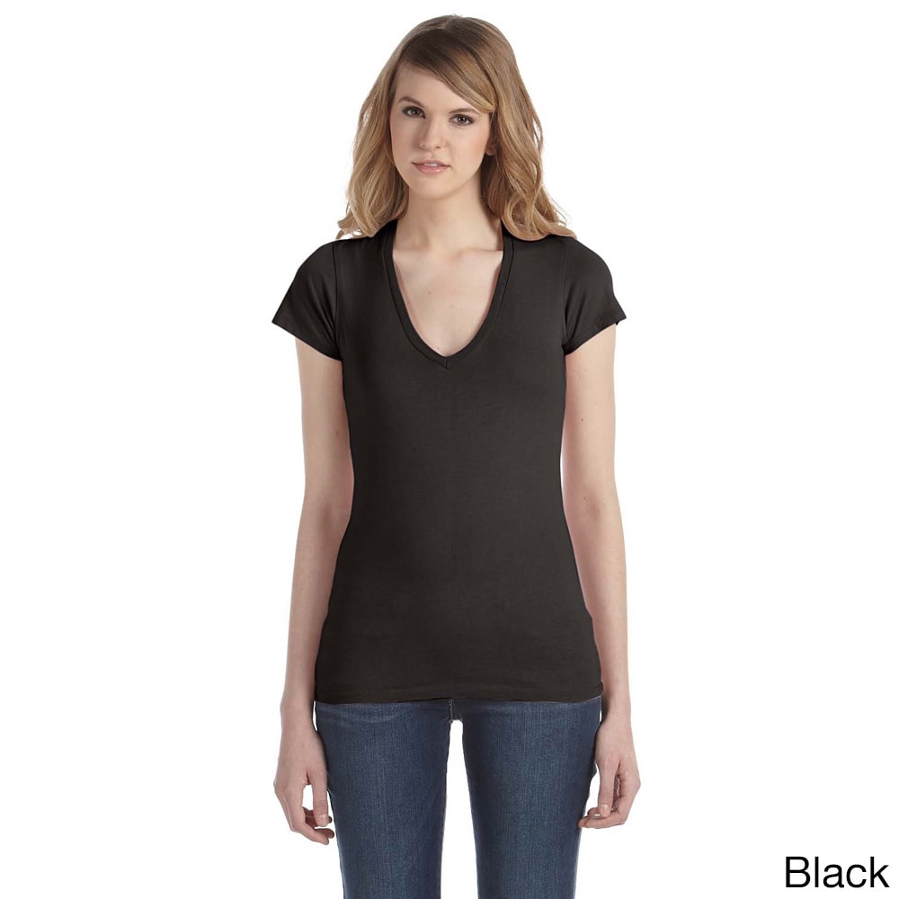 Alternative Womens Cotton Jersey V neck T shirt