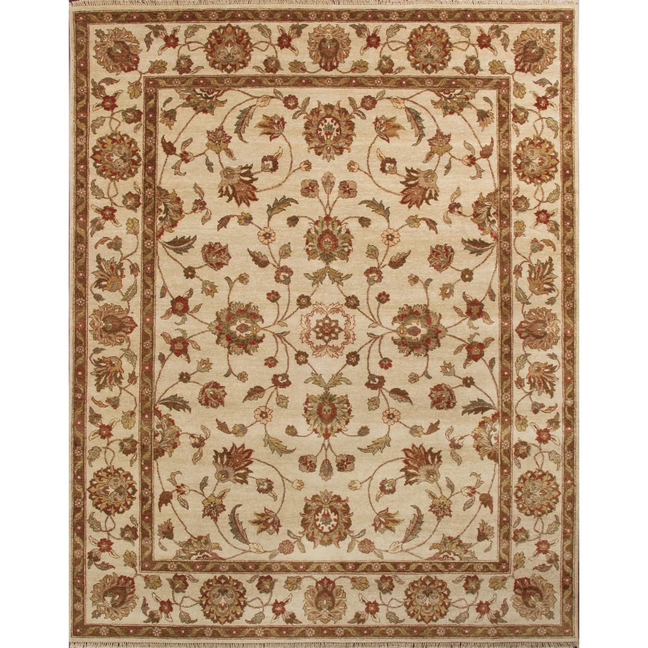 Hand knotted Ziegler Beige Vegetable Dyes Wool Rug (8 X 10)