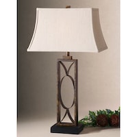 Uttermost Conrad Silverplated Iron Table Lamp Free Shipping Uttermost Manicopa Dark Bronzed Metal Geometric Table Lamp