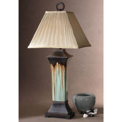 Uttermost Olinda Table Light Green/ Metallic Brown Melt Ceramic Table Lamp