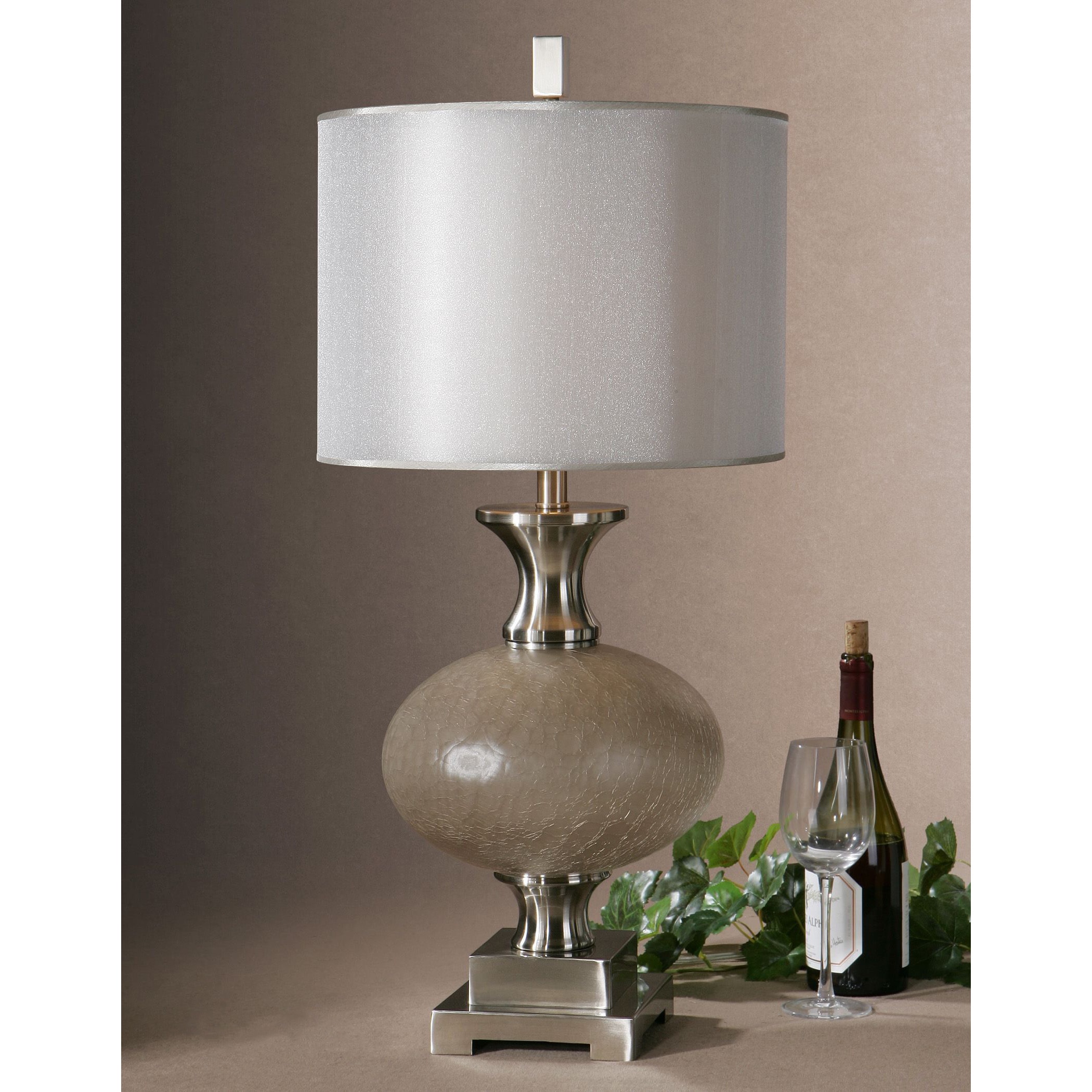 Crepitava Brushed Aluminum Silver Grey Lamp