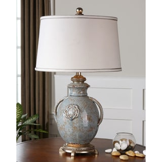 Uttermost Cancello Light Blue Ceramic Vase Table Lamp