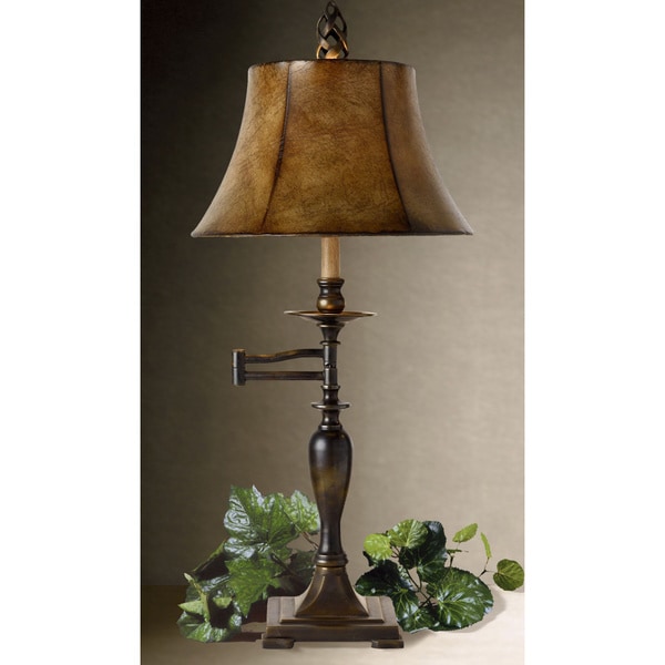 Uttermost Romina Antique Bronze Saddle Brown Table Lamp   16270917