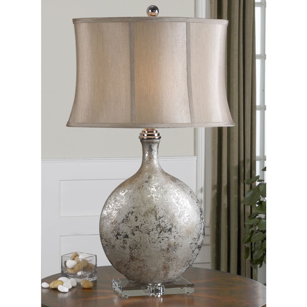 Uttermost Navelli Metallic Silver Ceramic/ Crystal Table Lamp