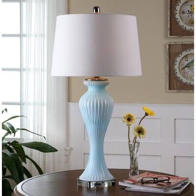 Uttermost Benissa Pale Blue Glass Lamp