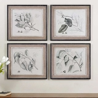 Uttermost Grace Feyock 'Sepia Leaf Study' 4-piece Canvas Art Set