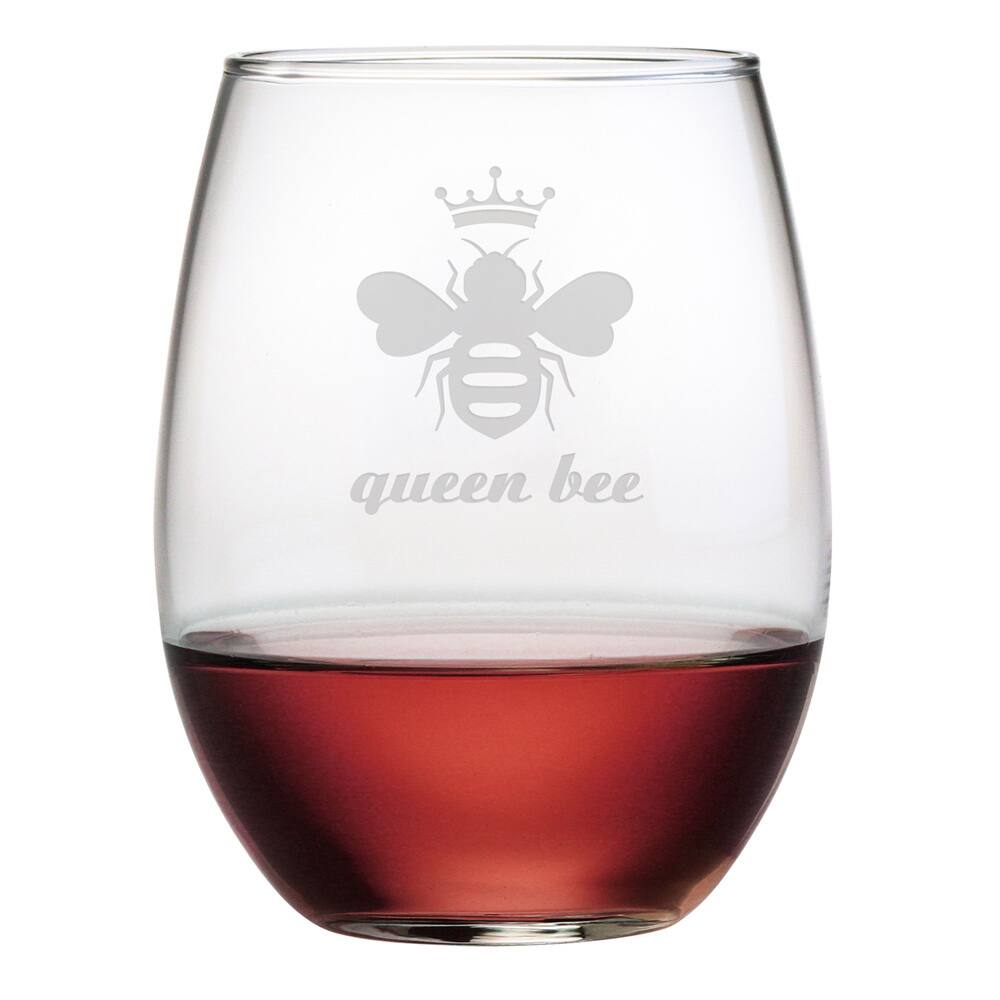 Queen Bee Stemless Wine Glass (Set of 4)