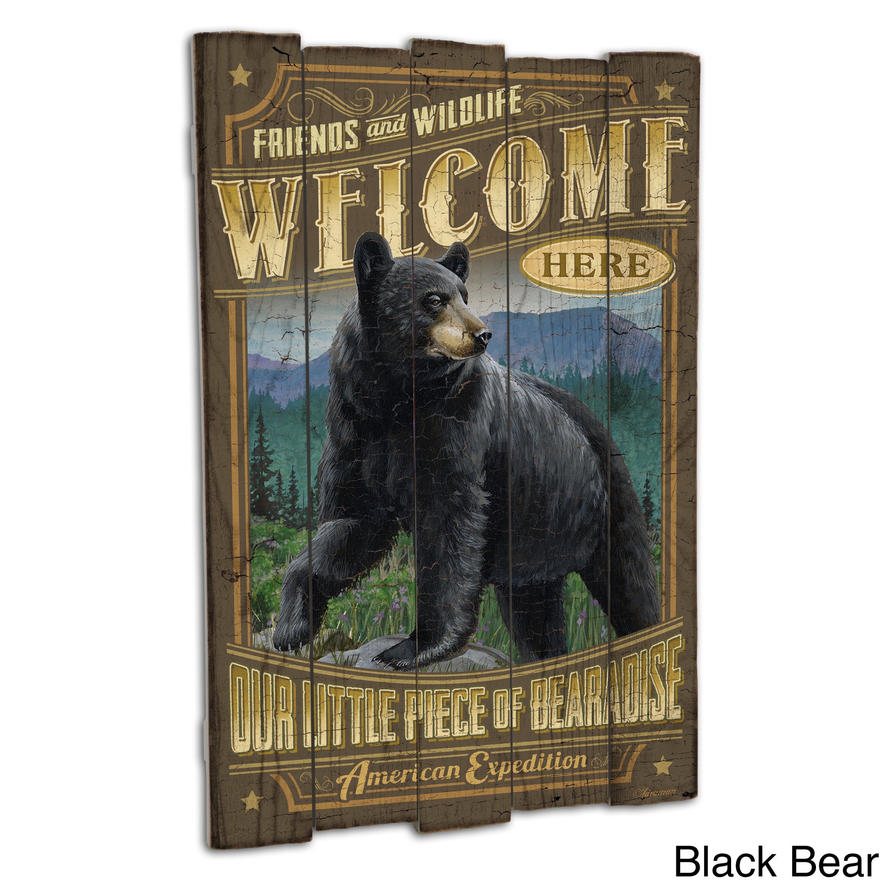 American Expedition Wooden Cabin Sign