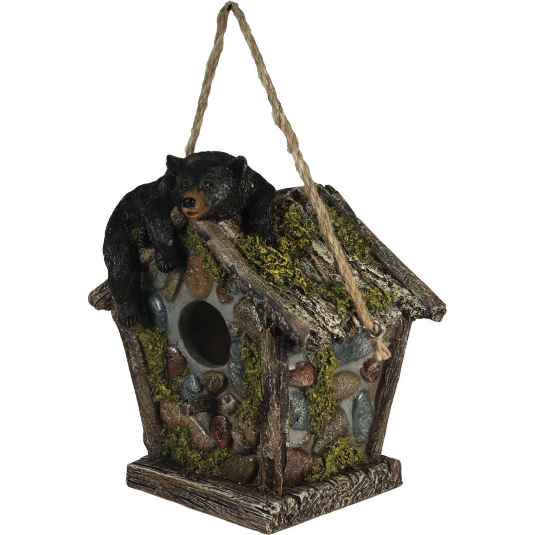 Rivers Edge Bear On Rock House Birdhouse