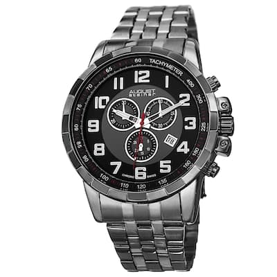 August Steiner Men's Swiss Quartz Chronograph Watch with Stainless Steel Bracelet
