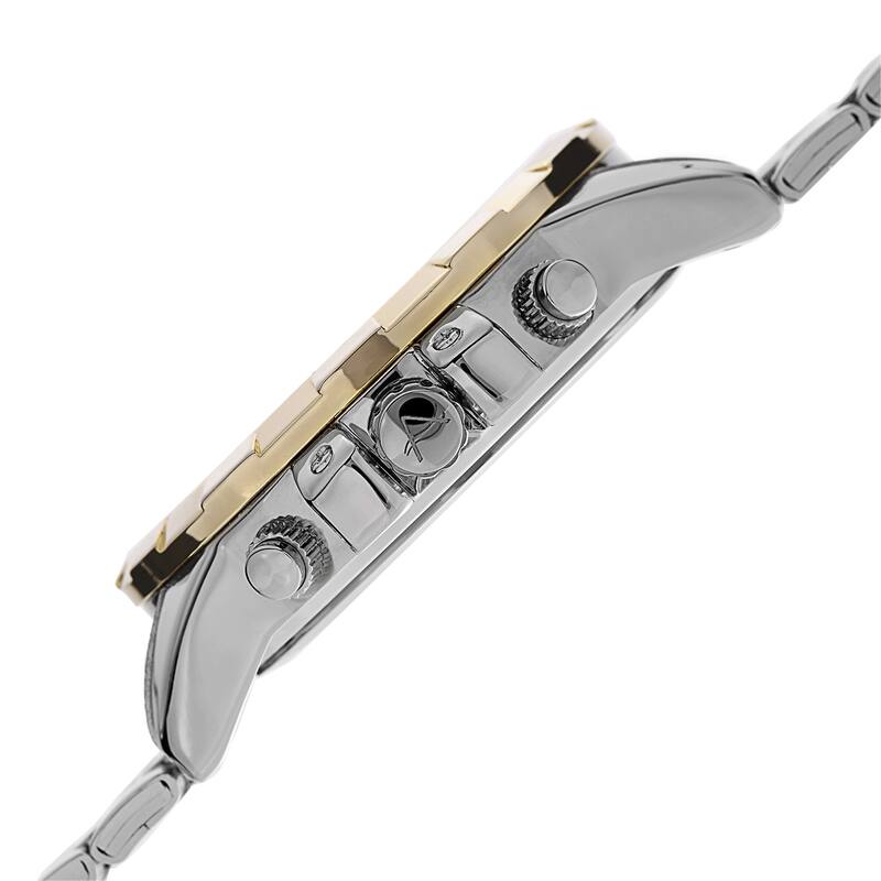August Steiner Men's Swiss Quartz Chronograph Stainless Steel Two-Tone Bracelet Watch