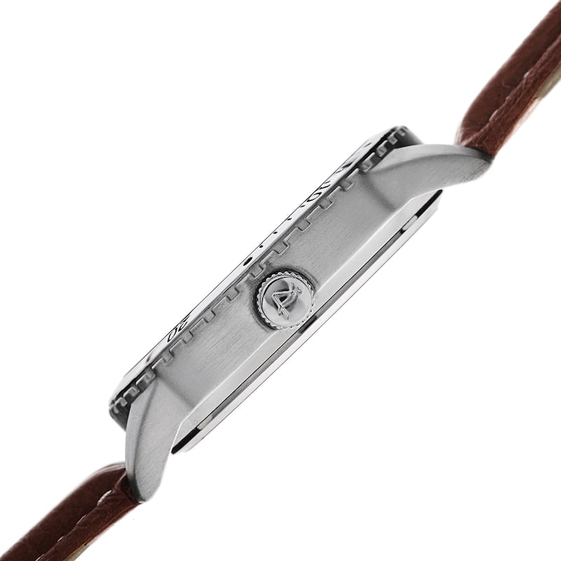 August Steiner Men's Quartz Multifunction Leather Brown Strap Watch