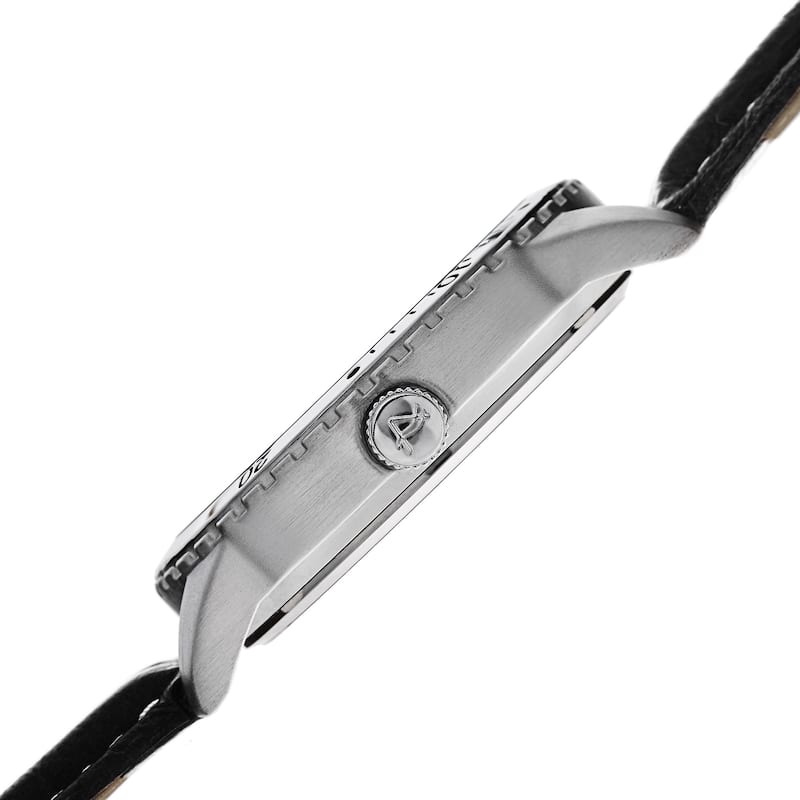 August Steiner Men's Quartz Multifunction Leather Silver-Tone Strap Watch