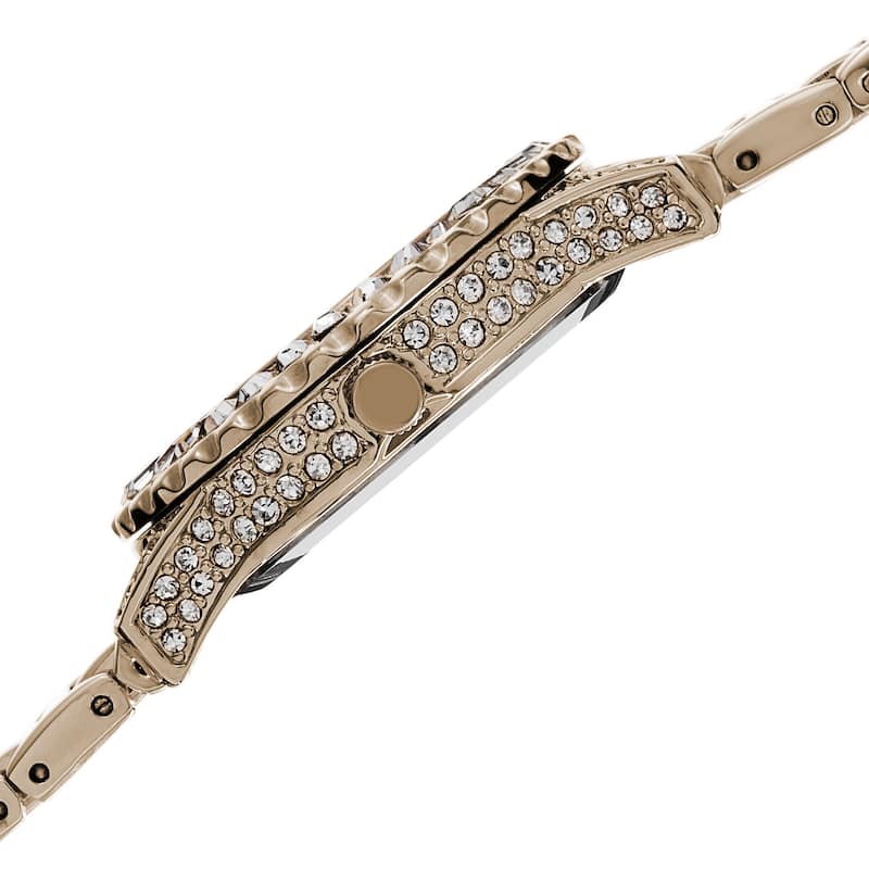 Burgi Women's Swiss Quartz Diamond Gold-Tone Bracelet Watch