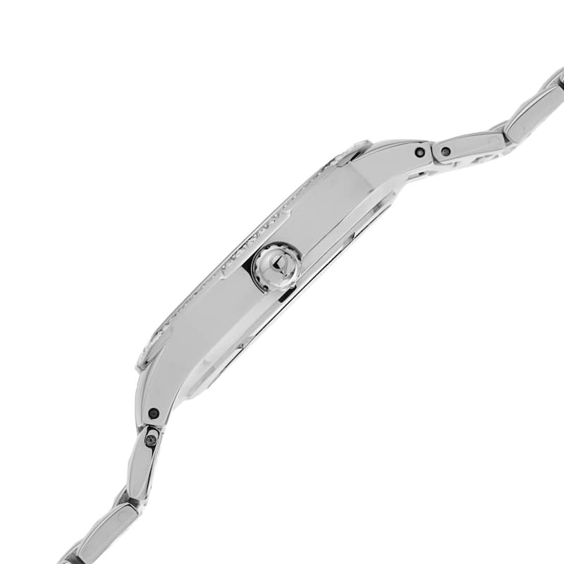 Burgi Women's Swiss Quartz Diamond Stainless Steel Pink Bracelet Watch