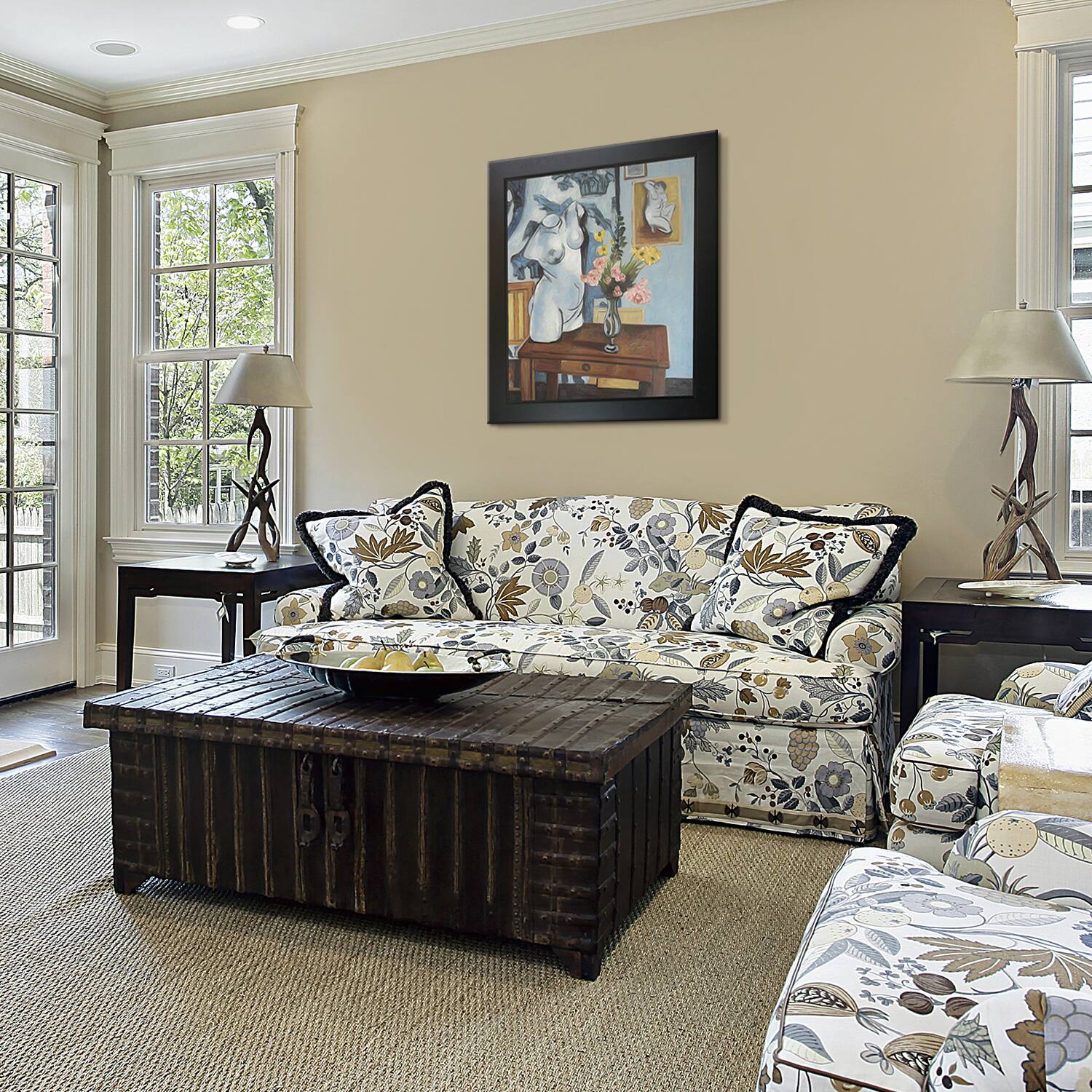 La Pastiche Henri Matisse 'Greek Torso with Flowers' Hand Painted