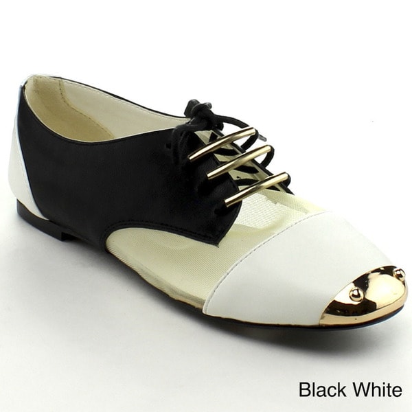 Bumper Women's 'Jolie 06' Colorblocked Mixed Media Oxford Shoes Oxfords