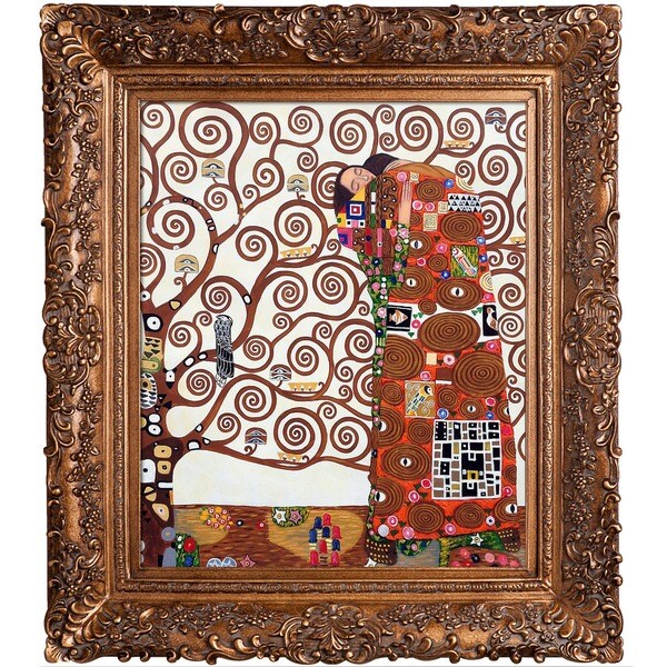 Shop Gustav Klimt 'Fulfillment (The Embrace )Hand Painted Framed Canvas