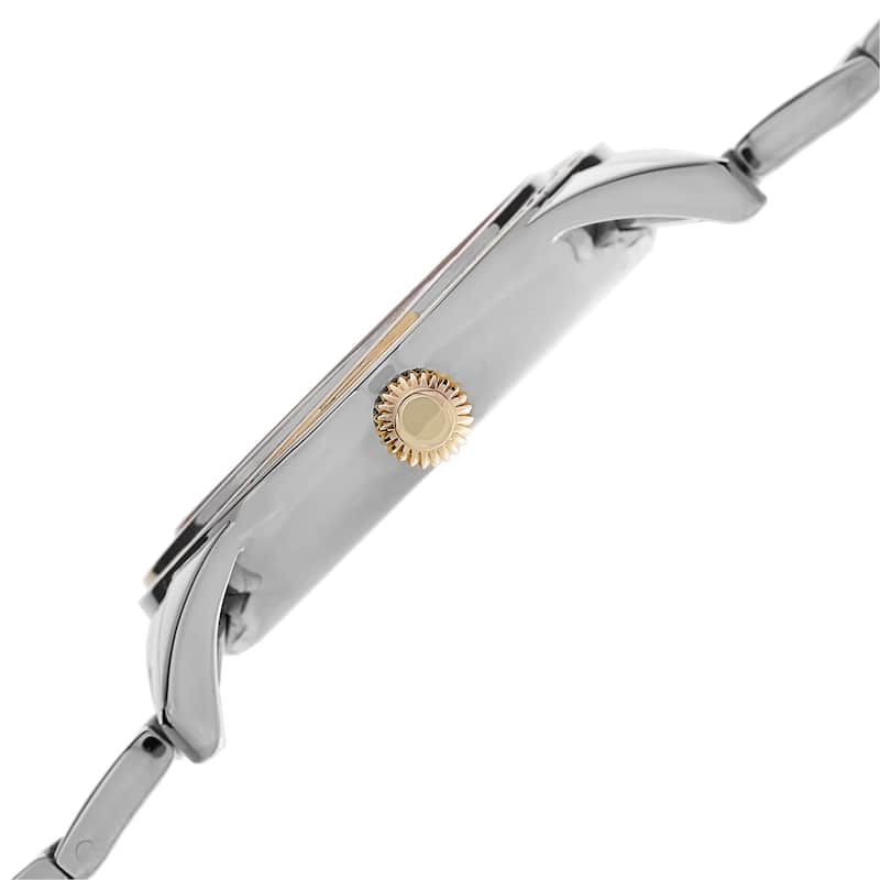 Burgi Women's Quartz Diamond Dial Stainless Steel Two-Tone Bracelet Watch