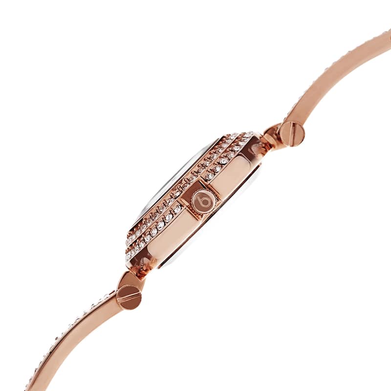 Burgi Women's Swiss Quartz Dial Rose-Tone Bracelet Watch