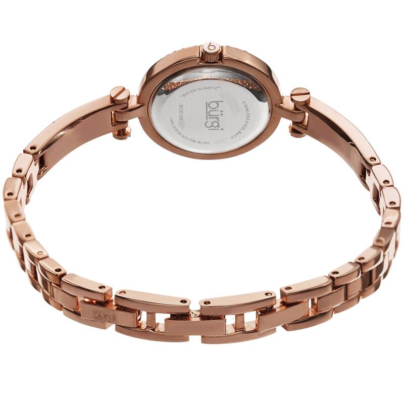 Burgi Women's Swiss Quartz Dial Rose-Tone Bracelet Watch