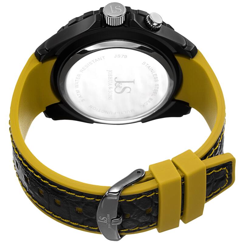 Joshua & Sons Men's Multifunction Swiss Quartz Layered Strap Watch