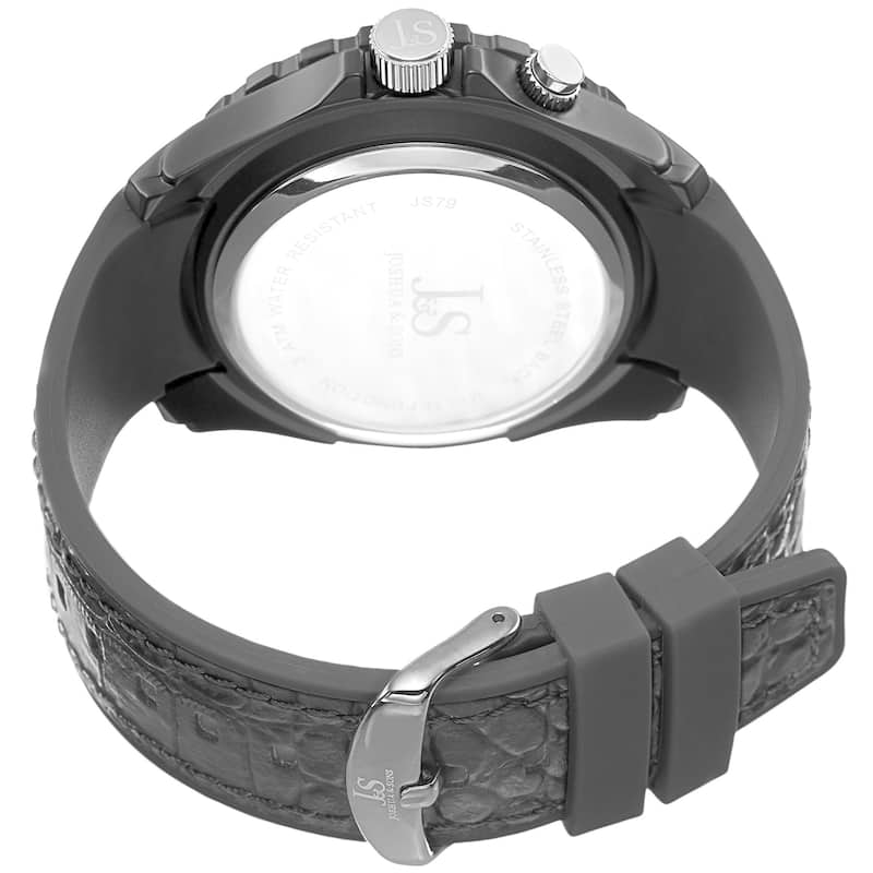 Joshua & Sons Men's Multifunction Swiss Quartz Layered Black Strap Watch