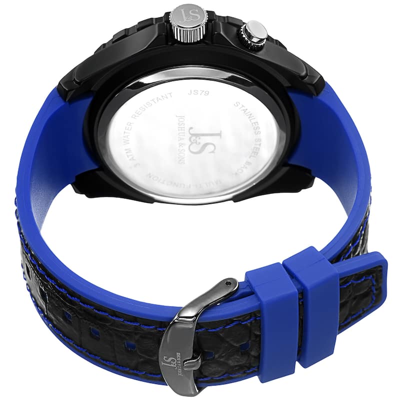 Joshua & Sons Men's Multifunction Swiss Quartz Layered Blue Strap Watch