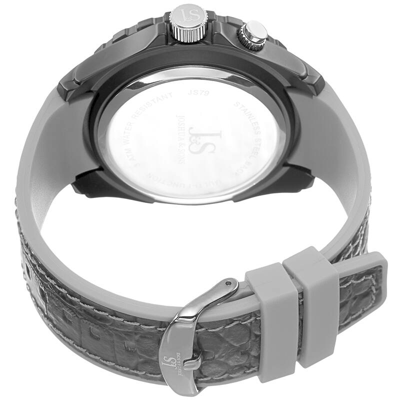 Joshua & Sons Men's Multifunction Swiss Quartz Layered Grey Strap Watch
