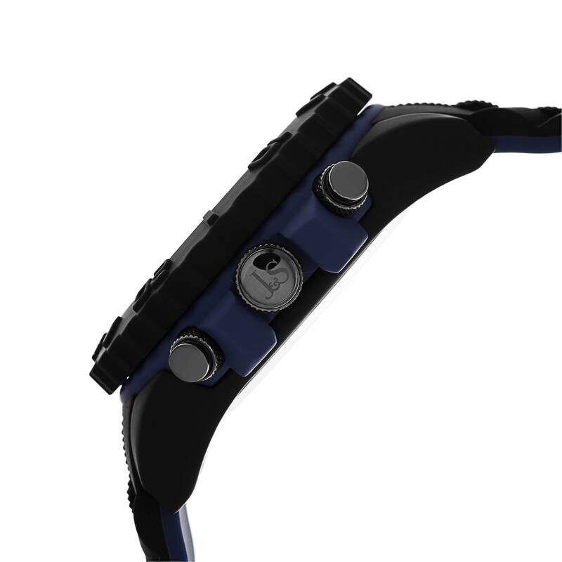 Joshua & Sons Men's Multifunction Dual Time Blue Strap Watch