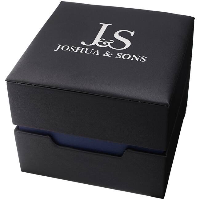 Joshua & Sons Men's Multifunction Dual Time White Strap Watch