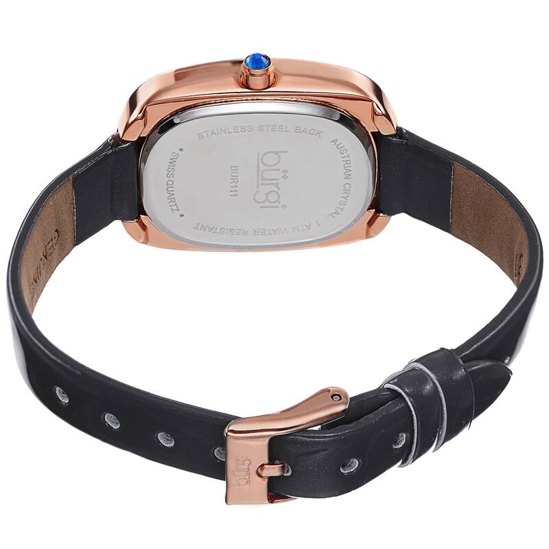 Burgi Women's Swiss Quartz Crystal Grey Strap Watch